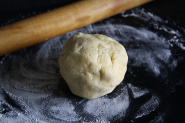 Dough prepared for making bagels.