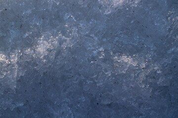 Melting ice snow river surface