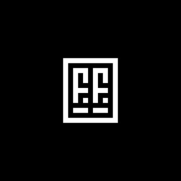 FF initial logo with square rectangular shape style
