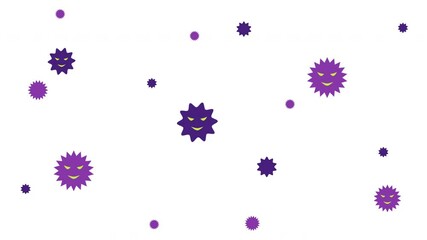 Animation of Virus outbreak, floating, disappearance in the air