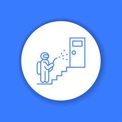 Residential building porch disinfection color glyph icon.