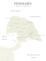 Ostsee Karte - Fehmarn