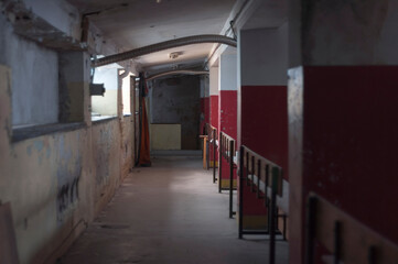 An old abandoned sports hall in the center of Warsaw 