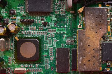 Surface mount components, called SMD. These components are placed onto a printed circuit board (PCB)