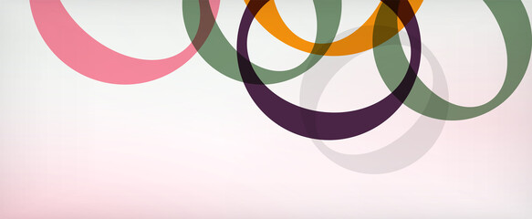 Obraz premium Ring geometric shapes, o letter repetition wallpaper. Abstract background for business or technology presentations, internet posters or web brochure covers