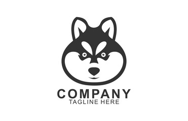 Cute Face Alaskan Malamute Dog Modern Logo