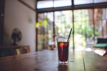 古民家カフェのアイスコーヒー