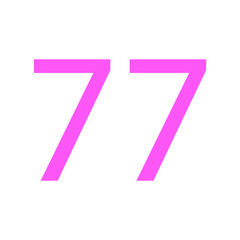 77 NUMBER SIMPLE CLIP ART VECTOR ILLUSTRATION