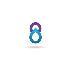 number 8 with drop logo design icon template