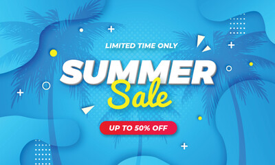 Blue Gradient End of Summer Sale Banner Design