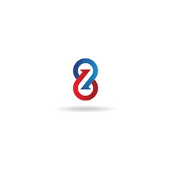 number 8 with arrow logo design icon template