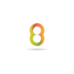 number 8 logo design icon template