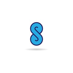 number 8 with letter s logo design icon template