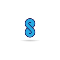 number 8 with letter s logo design icon template