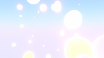Glowing balls in the pastel sky. 3d rendering picture.
