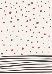 Abstract minimalist art poster. Lines and spots. Postcard, wallpaper, prints