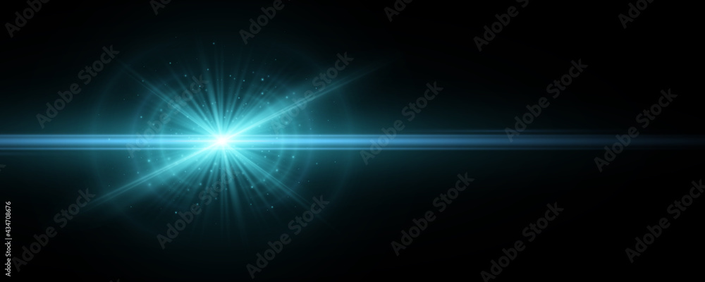 Poster stylish tech blue light effect isolated on a dark background. vector footage for your project. explo
