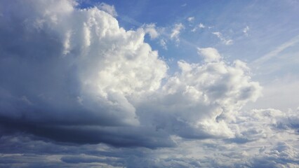 Fototapeta na wymiar Beautiful cumulus clouds on blue sky