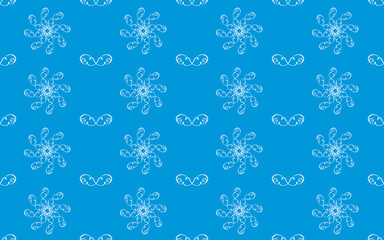 White pattern on blue background, abstract pattern design, modern contemporary style for fabric and other patterns.