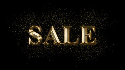 SALE, Gold Text Effect, Gold text with sparks, Gold Plated Text Effect