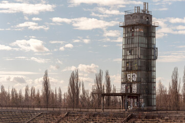 Old abandoned athletics stadium in the center of Warsaw 