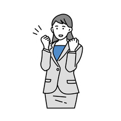 女性ビジネスパーソン　ガッツポーズ