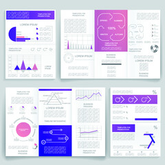Brochure for business reports, cover layout and infographics