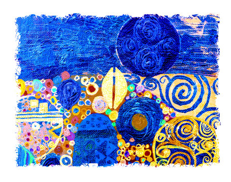 Texture, background and Colorful Image of an original Abstract Painting composition,oil on Canvas