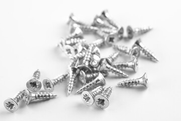 New self-tapping screws on a white background