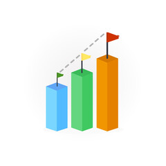 graphic image, success concept, go to the goal, vector illustration