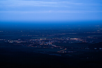 before sunrise night view of the city