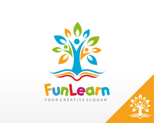 Education Logo. Leadership and Book Logo design Vector