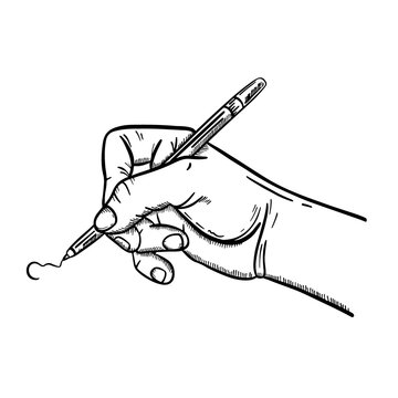 hand writing with pen sketch clip art preview