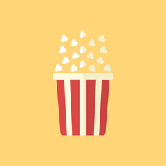 popcorn icon on a white background, vector illustration