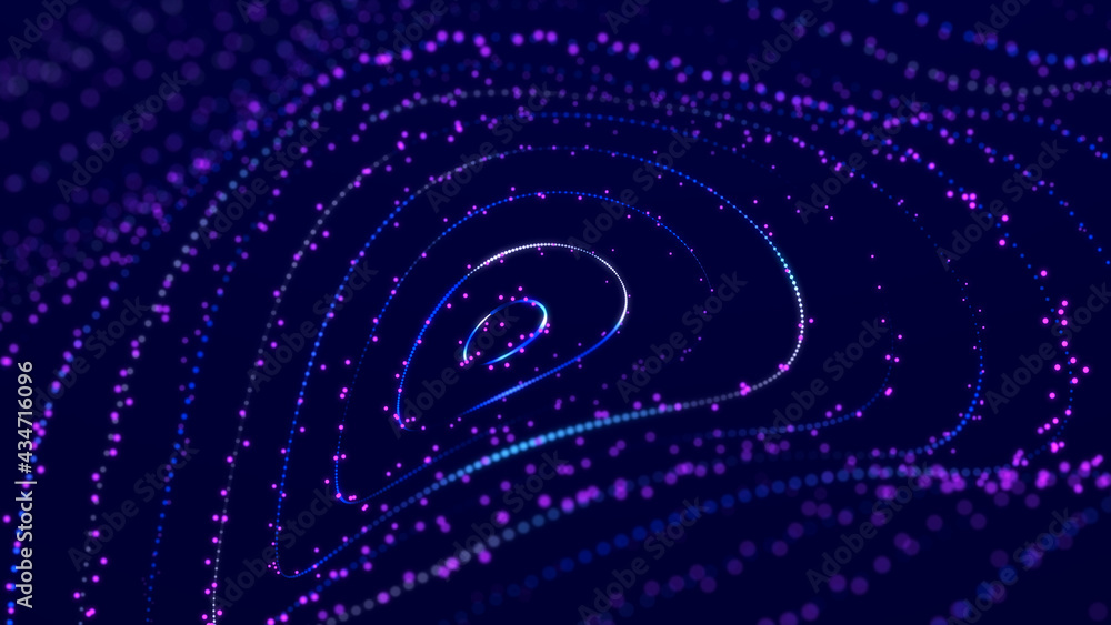 Aufkleber sci-fi background. digital wave with many particles. big data visualization. template for festive pr