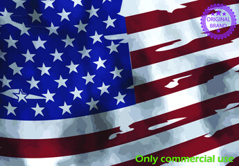 USA Flag, watercolor flag - Distressed American flag, US flags. EPS 10, Clip art, Only commercial use	
