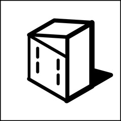 Small building icon in isometric flat design 05