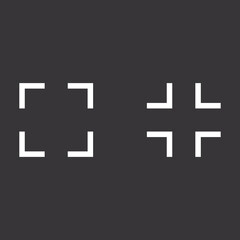 full screen icon vector on grey background