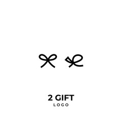 A simple logo about a gift ribbon on a bright background.
EPS 10, Vector.