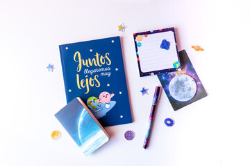 Creative Writing Notebook Astronomy Space Galaxy Star Stickers Inspirational Creative Quote
