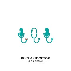 A modern and very unique logo about the podcast mic and doctor's stethoscope.
EPS 10, Vector.
