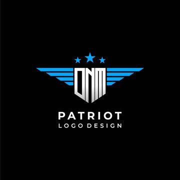 A bold, masculine logo about patriotism and the letters DNM.
EPS 10, Vector.
