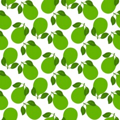 Lemon fruits seamless pattern. Whole and Halved Lemon Citrus Fruit with Juicy Flesh and Green Leaves Vector Set. Organic vegetarian fresh food. Vitamin tropical juicy citrus.