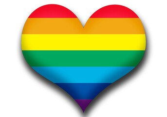 Bandera con forma de corazón del día del orgullo lgtbi
