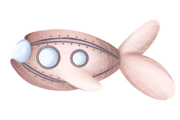 Cute cartoon children's airplane, helicopter isolated on white background.it can be used for decorating children's rooms, clothing, textiles, albums, postcards, invitations. Watercolour illustration.