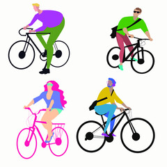 set of man on bicycle