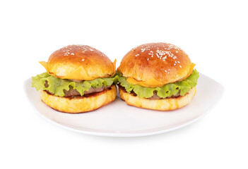 fresh tasty burger isolated on white background