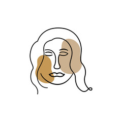 Surreal concept of a face isolated icon on white background. Vector illustration in flat cartoon design. 