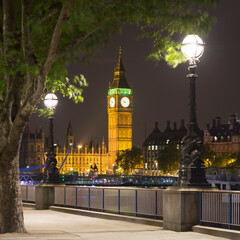 Elizabeth Tower from the South Bank, Westminster, London, England, UK