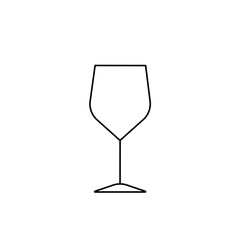Wine glass minimal style icon on white background. Vector illustration in flat cartoon design. 
